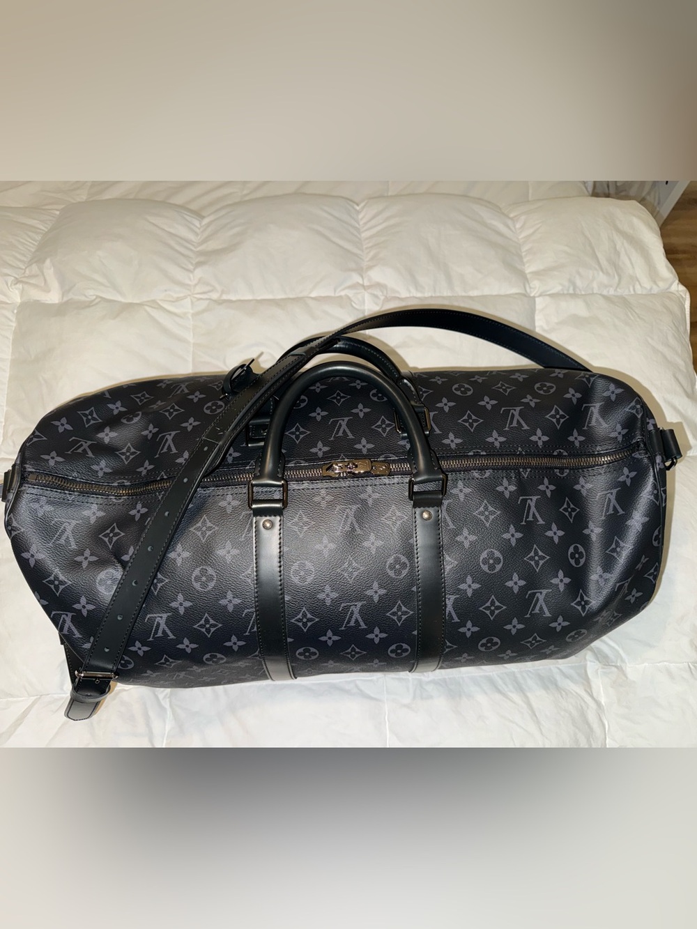 Louis Vuitton Keepall 55 Bandoulière Eclipse Black - Picture 4 of 11